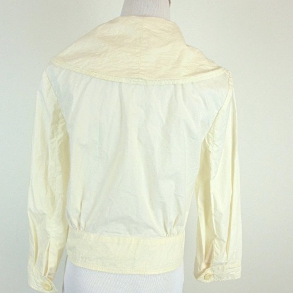 SEE BY CHLOE COTTON BUTTON FRONT snap self belt JACKET 6 made in Italy cream - Picture 7 of 7